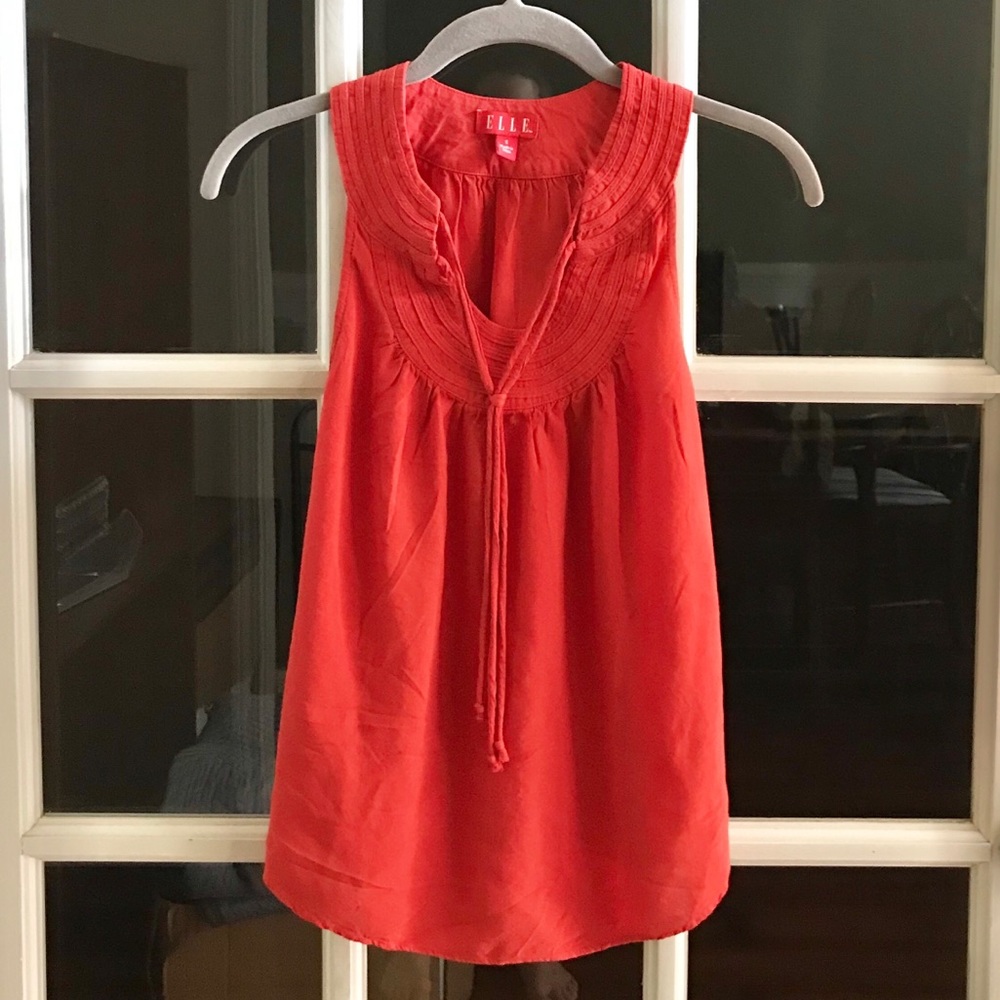 Orange sleeveless tank blouse